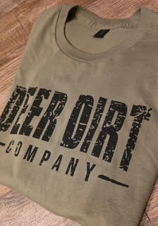 Deer Dirt Co. t-shirt with black logo