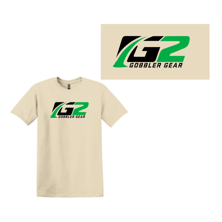 Gob Gear | Tee SS - G2 Squared Logo - Sand - Black/Green Logo