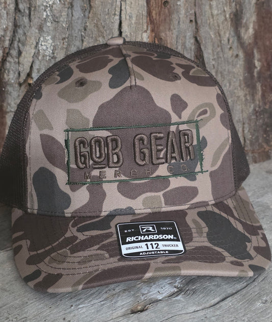 5 Panel CAP - Dark Brown Duck Camo with GOB Gear Merch CO. Logo