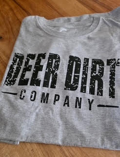 Deer Dirt Co. Ash t-shirt with black logo