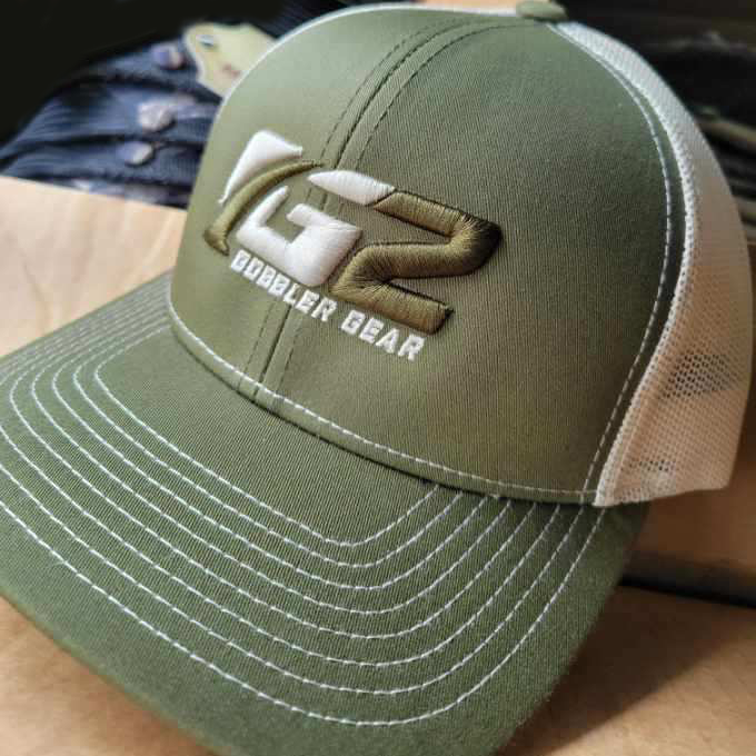 Gob Gear | Cap Hat | G2 Squared Logo - Pacific 104S Snapback - Moss Green w/ Beige back - Moss Green/Beige Stitching