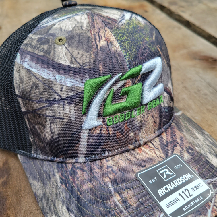 Gob Gear | Cap Hat | G2 Squared Logo - Richardson 112 Snapback - Mossy Oak Country DNA/Black - Green/Light Grey Stitching