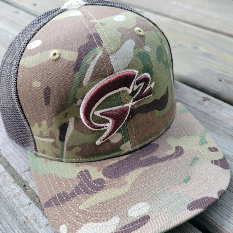 Gob Gear | Cap Hat | G2 Squared Logo - Richardson 862 Snapback - Multicam/Brown - Brown/Tan Stitching