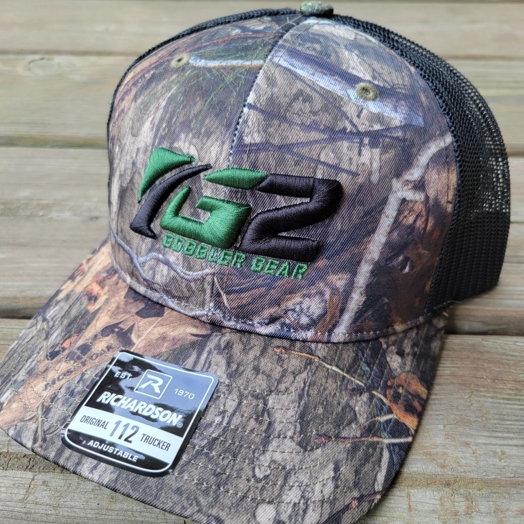 Gob Gear | Cap Hat | G2 Rounded Logo - Richardson 112 Snapback - Mossy Oak Country DNA/Black - Hunter Green/Black Stitching