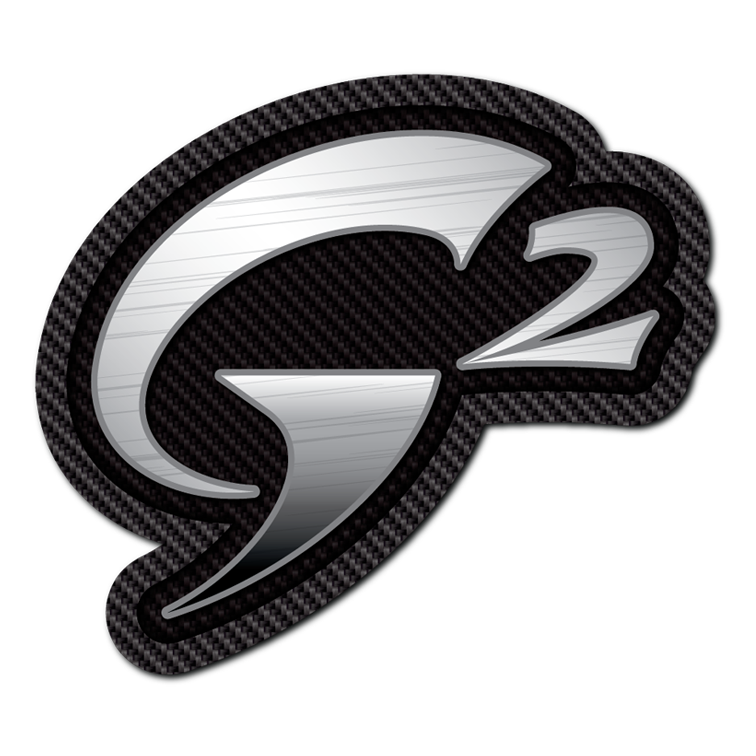 Gob Gear | Decal - G2 Rounded Logo - Carbon Fiber/Silver