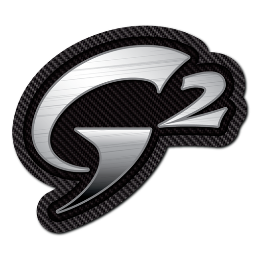 Gob Gear | Decal - G2 Rounded Logo - Carbon Fiber/Silver