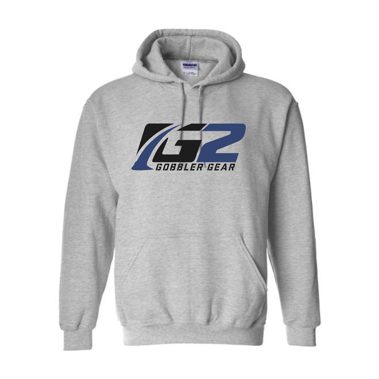Gob Gear | Hoodie - G2 Squared Logo - Sport Grey - Black/Blue Logo